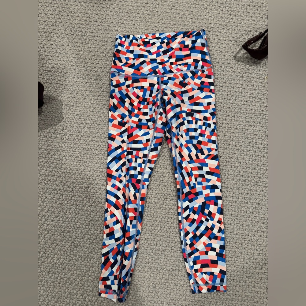 Lululemon full length colorful leggings size 8